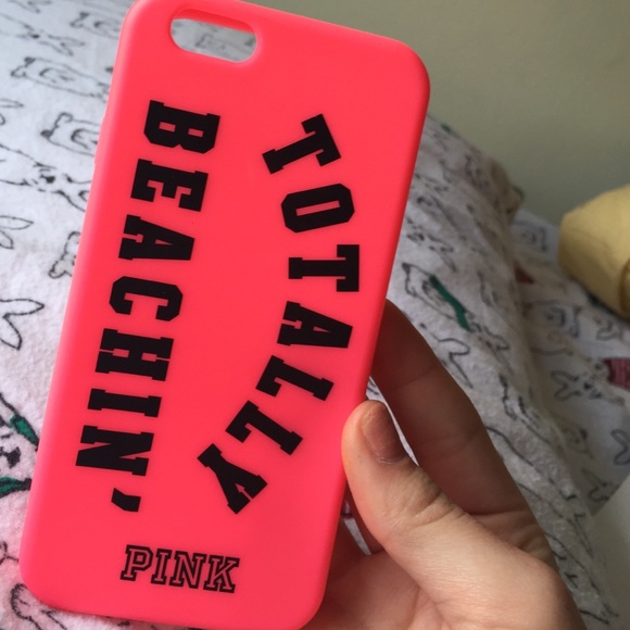 totally beachin pink vs phone case