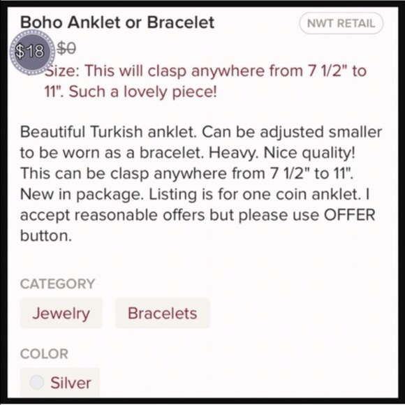 Boho Coin Anklet - Picture 4 of 4