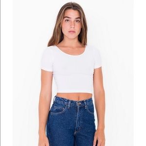 White, black, blue, purple crop top!