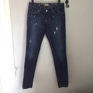Paige distressed skinny jeans