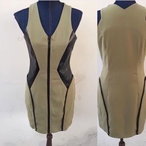 Olive and Green Faux Leather Dress