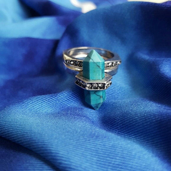 Stackable turquoise ring set - Picture 3 of 4