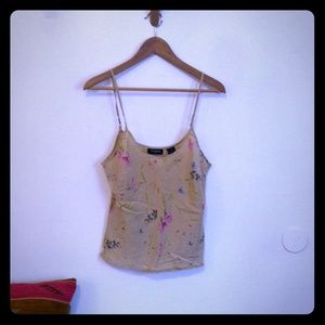 Pretty floral print silk camisole top