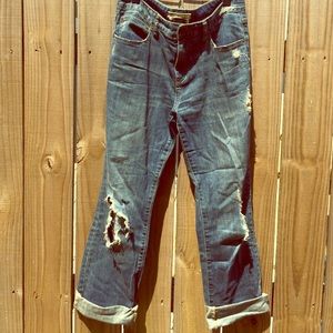 Free People Distressed Boyfriend Jeans