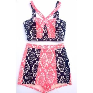 2piece boho style romper set