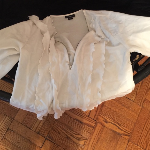 Cream color zipper Blouse