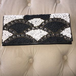 Bebe beaded clutch.