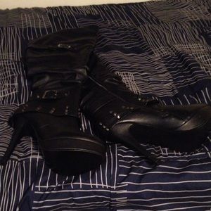 Knee high black boots