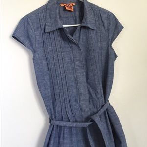 Tory Burch chambray denim dress with pockets