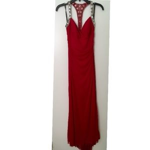 Long red prom dress