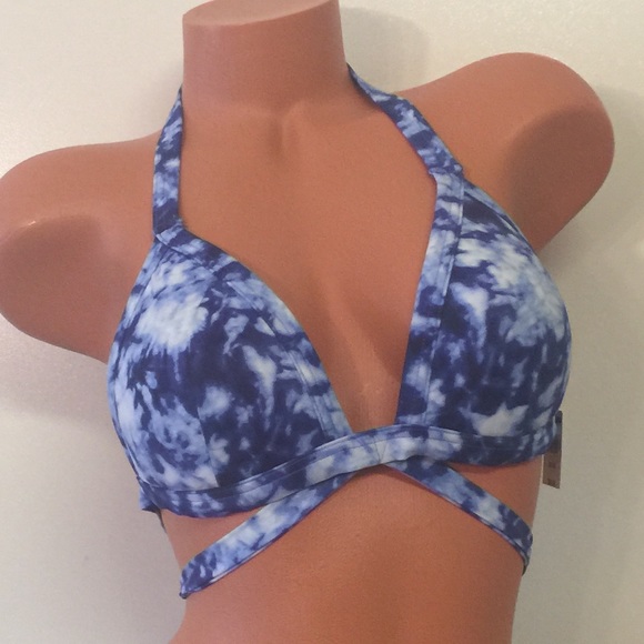NWT Victoria's Secret Tie Dye Wrap Bikini TOP M - Picture 2 of 3