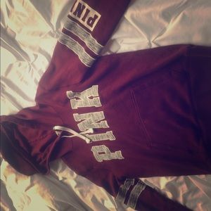 Maroon Victoria's Secret hoodie