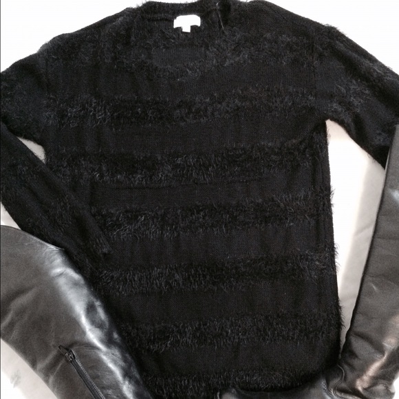Black Joseph A flat knit & fluffy stripe sweater - Picture 1 of 3