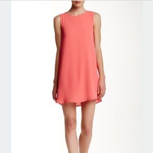 Everly Round Neck Sleeveless Dress- coral