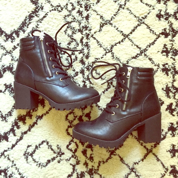 Black Lace Up Bootie