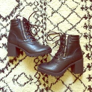 Black Lace Up Bootie