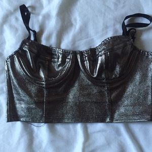 Lamé underwire bustier/bralette top