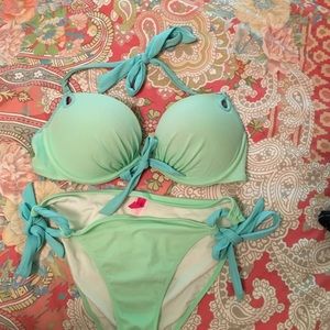 Victoria Secret mint green & light blue bikini
