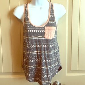Gray and Peach Pocket Tank
