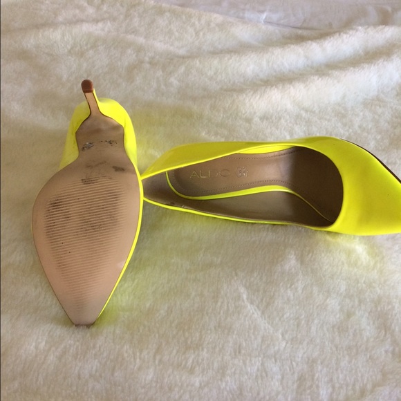 Summer Shoes fluorescent yellow color .