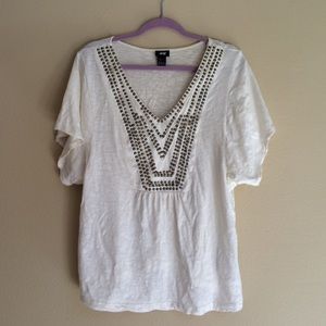 Cream too with metallic embellishments