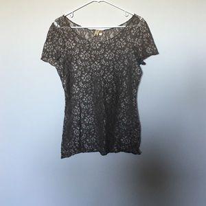 Floral see through lace shirt