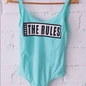 NWT Zara Forget The Rules Baby Blue bodysuit