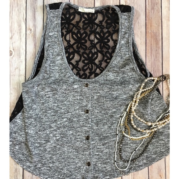 Crop Top with Black Lace back - Picture 3 of 3