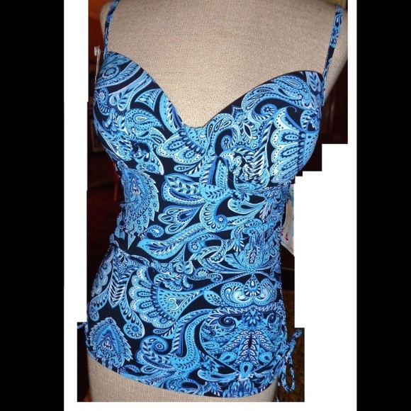 NWOT Assets Spanx Bathing Suit Tankini Paisley