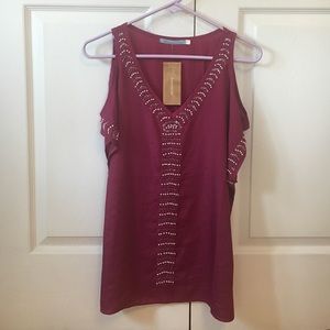 cold shoulder embellished top