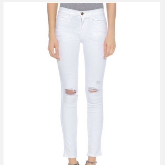 Frame Denim Le High Skinny Jeans Blanc