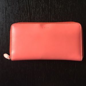 Lodis Audrey Iris Wallet - Papaya/Blue Leather