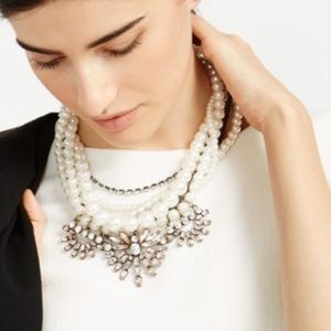 Baublebar pearl and chain statement necklace