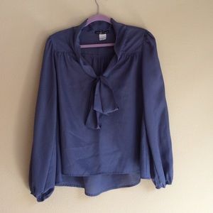 Purple blouse with front tie