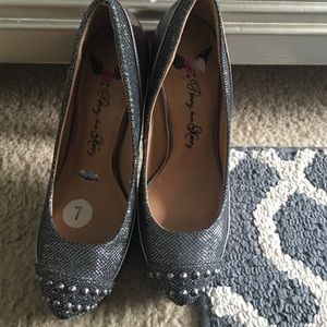 Silver spike super stylish heels