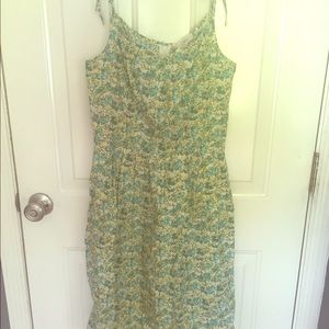 Loft green floral dress