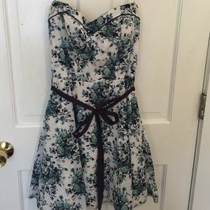Strapless floral dress