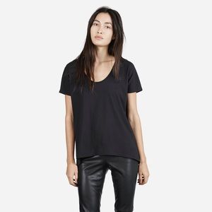 Everlane Black Cotton U-Neck
