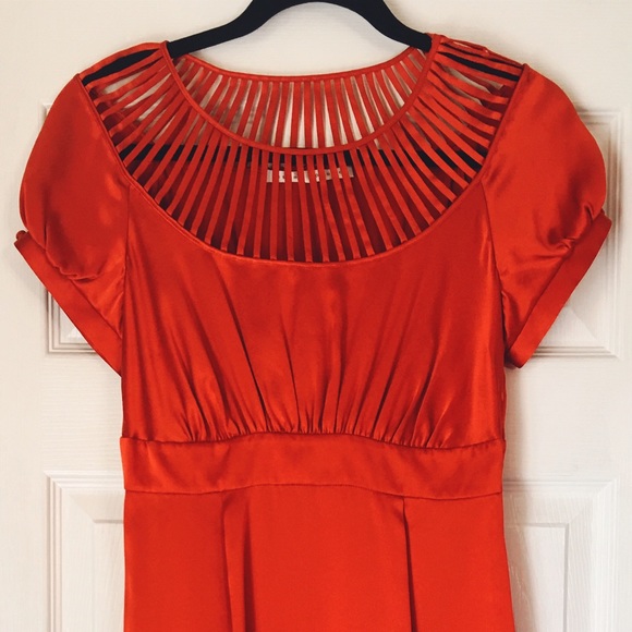 Susana Monaco Orange Silk Sheath Dress XS - Picture 2 of 4