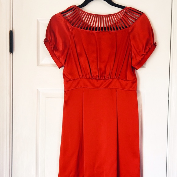 Susana Monaco Orange Silk Sheath Dress XS - Picture 3 of 4