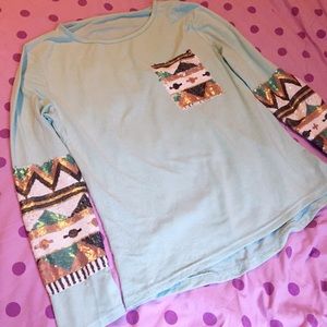 🔸FINAL PRICE🔸 Light blue sequin t-shirt