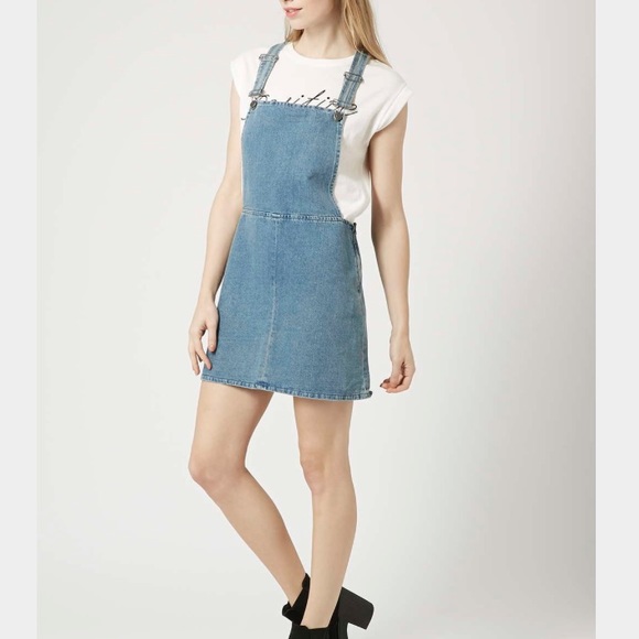 Top shop petite denim overall dress