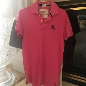 Men's pink Abercrombie polo