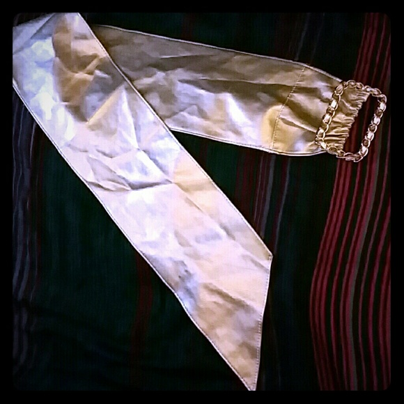 Silver Leather-Like Sash Belt - Picture 1 of 4