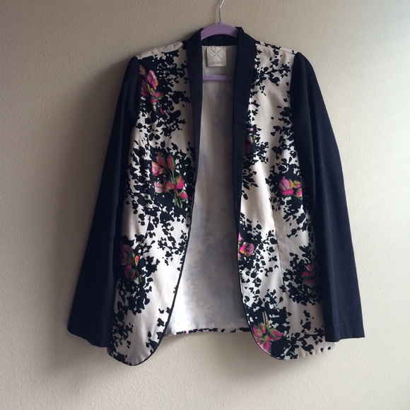 Floral and black blazer