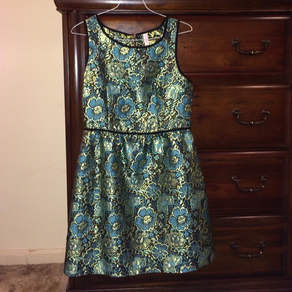 Metallic Floral Dress
