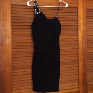 Bejeweled one shoulder dress (Worn once!)