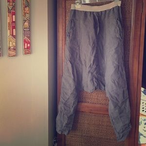 Grey linen harem pants from Amsterdam