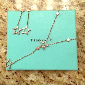Authentic Tiffany Star Lariat Necklace and earring