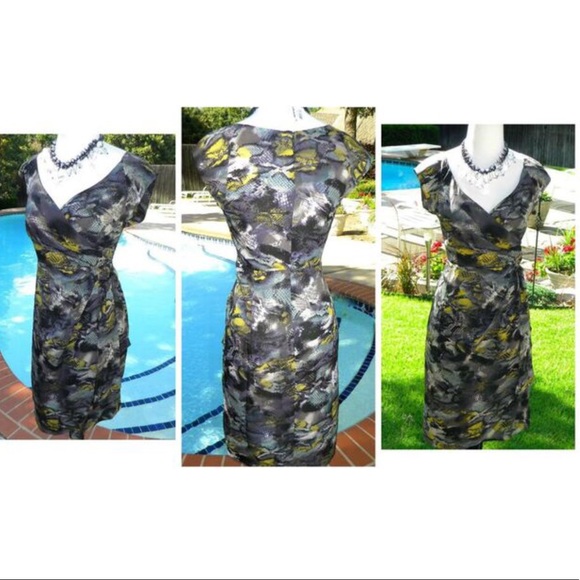 New Boston Proper Faux Wrap Python Dress - Picture 2 of 5